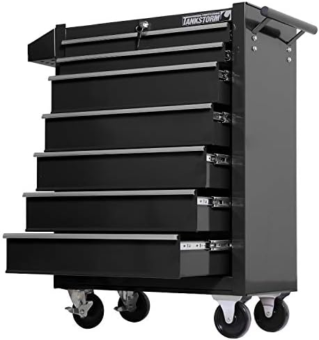 Tool Chest Heavy Duty Cart Steel Rolling Tool Box 7 Drawer Cart (TZ37-BK)