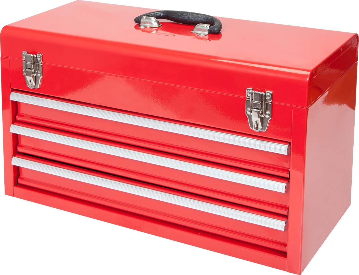 BIG RED Metal Tool Box, 20.5-inch, Portable Metal Tool Box with 3 Drawers