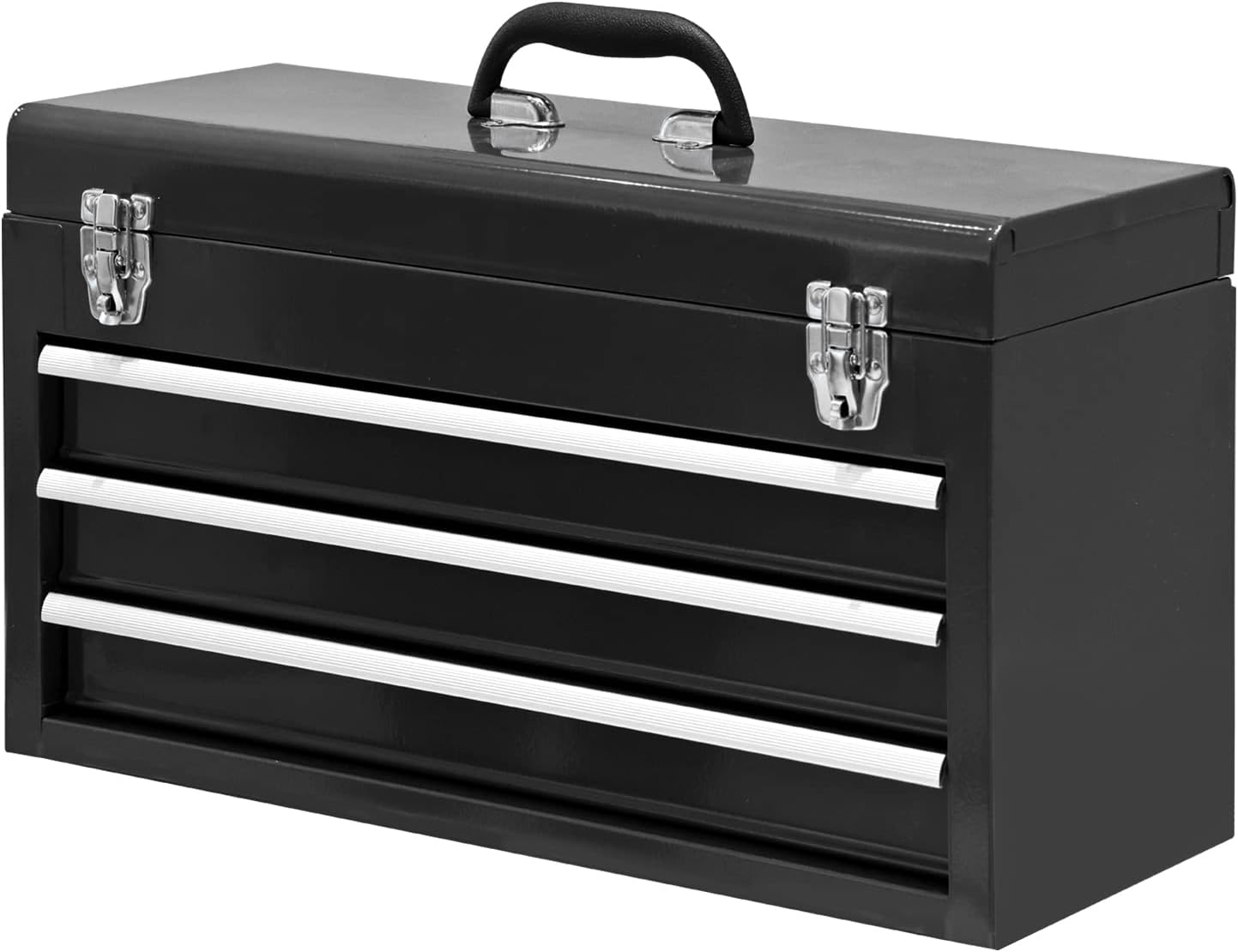 BIG RED Metal Tool Box, 20.5-inch, Portable Metal Tool Box with 3 Drawers