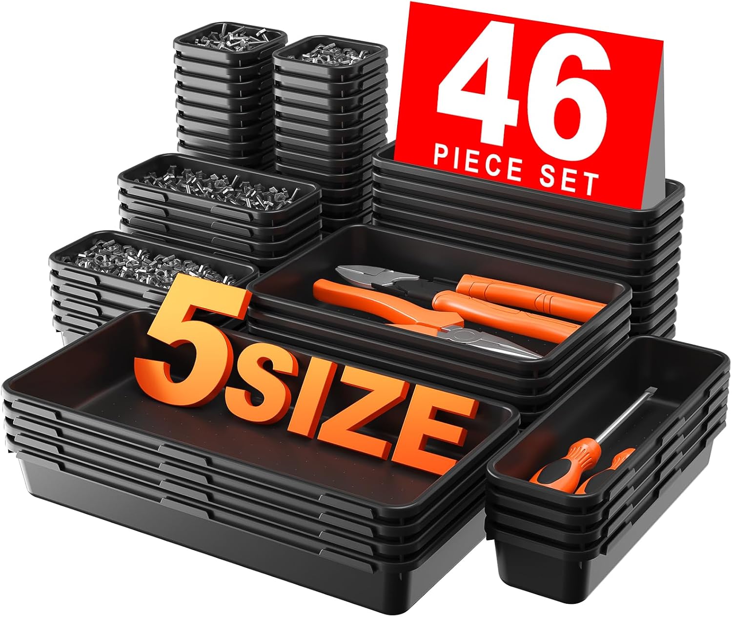 A-LuGei 【𝟓 𝐒𝐈𝐙𝐄】 Tool Box Organizer Tray Divider Set Drawer Organizer