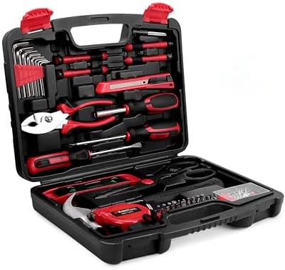 KINGTOOL Home Tool Set Kit - 286 PCS Home Auto Repair Tool Kit with Rolling Tool Box, Mechanic Tool Sets with 21V Max Cordless Power drill, Perfect for Homeowner, Diyer, Handyman
