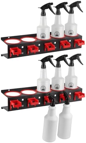 MOLIGOU 2 Pcs Spray Bottle Storage Rack, Wall Mount Bottle Organizer Car Detailing, Steel Spray Bottle Holder : Tools & Home Improvement