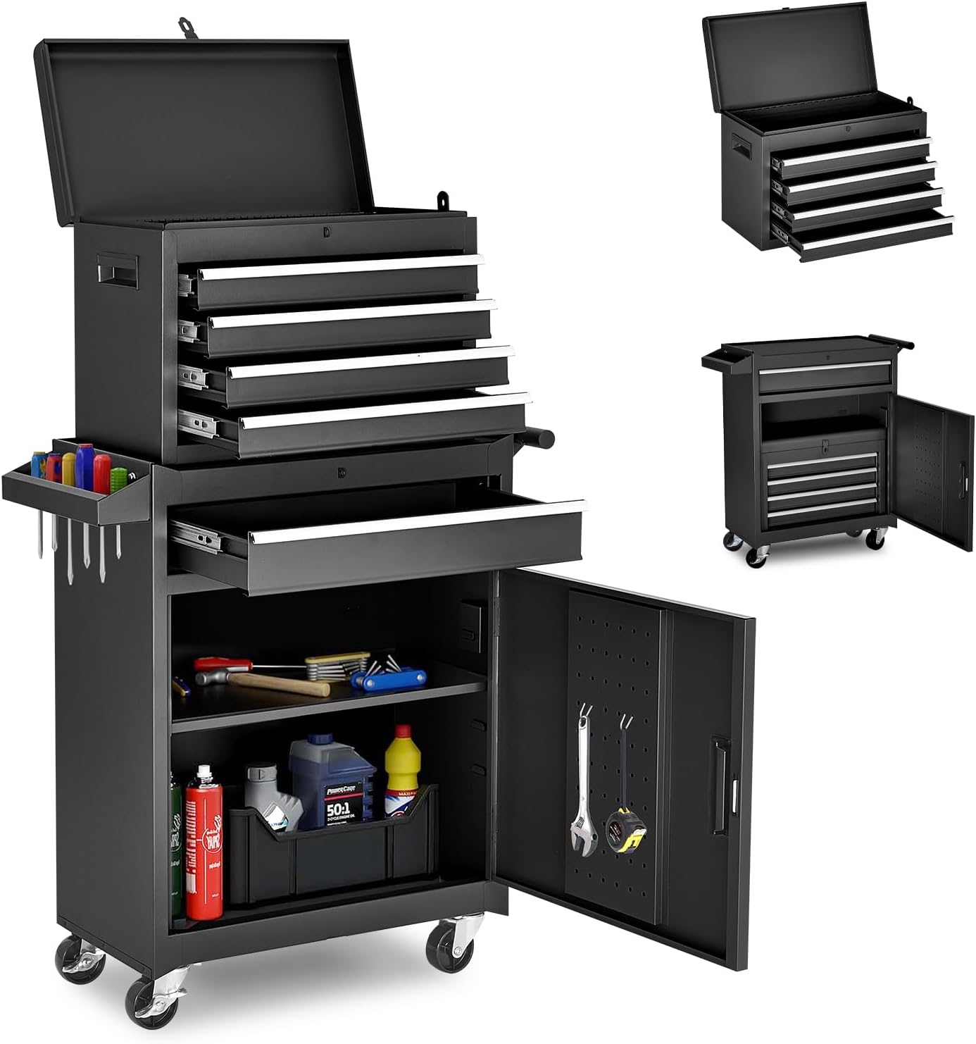 AirWire 5-Drawer Rolling Tool Chest Black