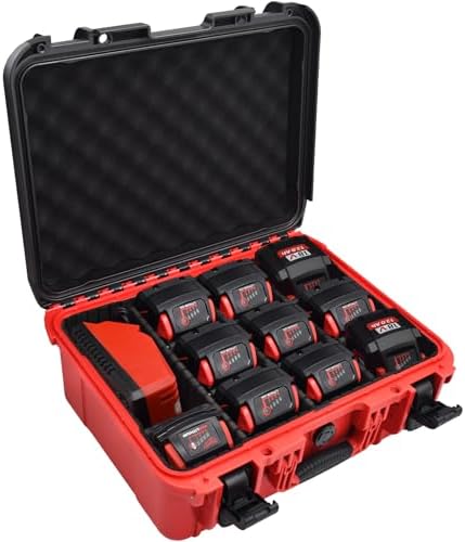 Case for Milwaukee Battery - Extra Large Storage Case & Adjustable Dividers
