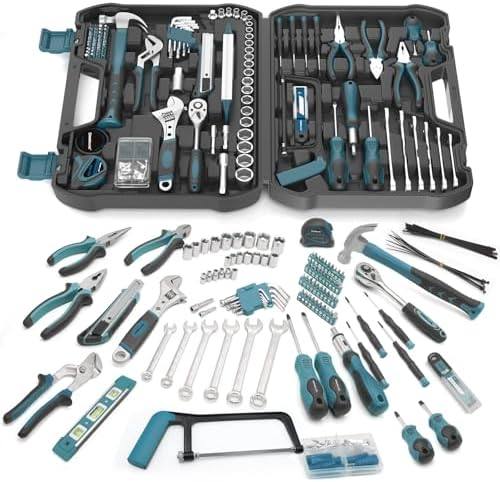 199 Piece Tool Kit for Home,General Household/Auto Repair Tool Set,Basic Hand Tool Kit with Socket Wrench,Tool Box Case for Men,Perfect for Diyer Handyman Homeowner