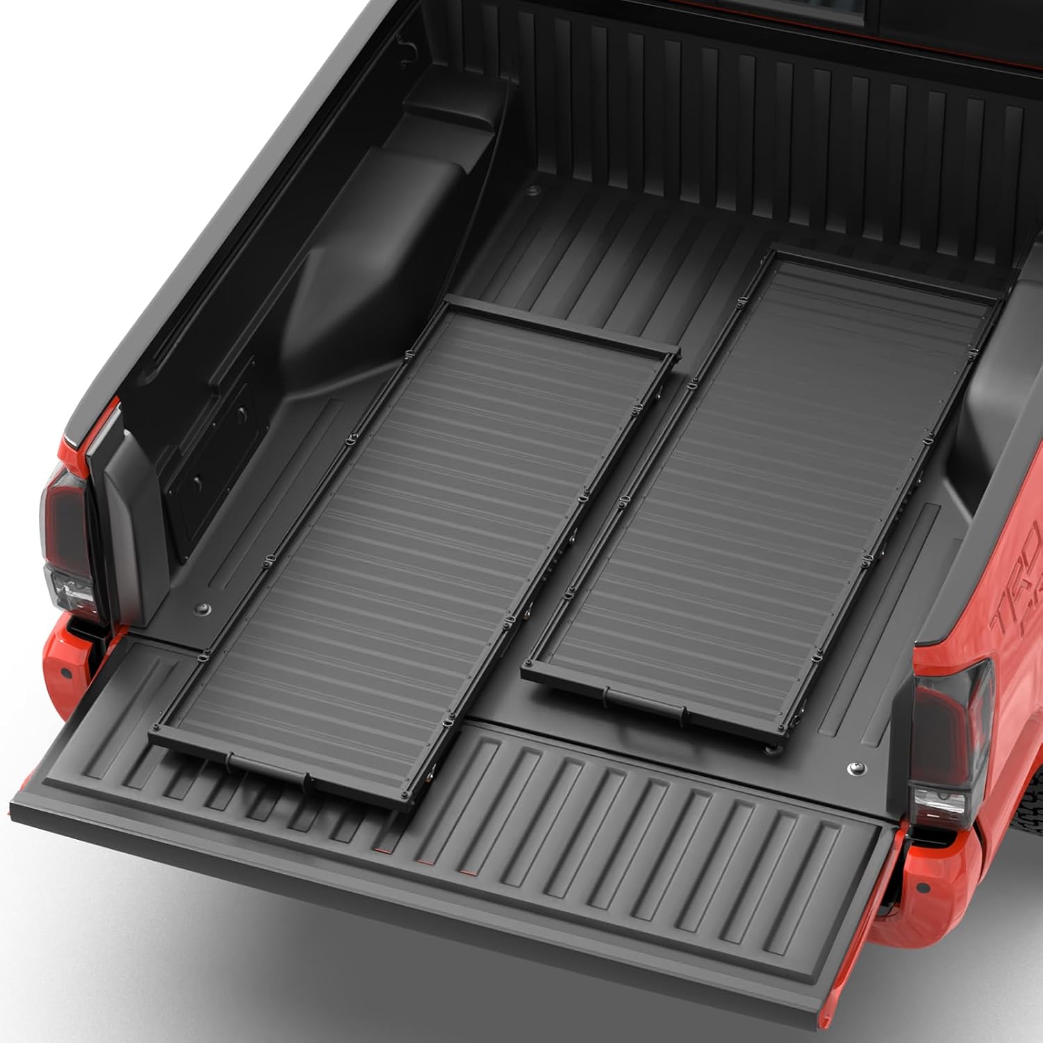 S2 Series Slide-Out Truck Bed Organizer Aluminum Tray,Mid-Size Bed Organizer for Tacoma, Ranger, Colorado, Canyon, Frontier, Ridgeline 5' & Longer Beds,No Drilling Installation (Two Aluminum Trays)